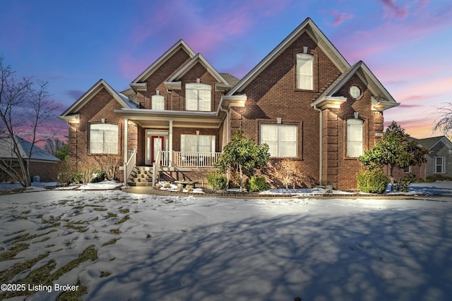 front facade featuring covered porch