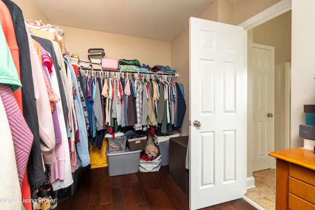 spacious closet with hardwood / wood-style floors