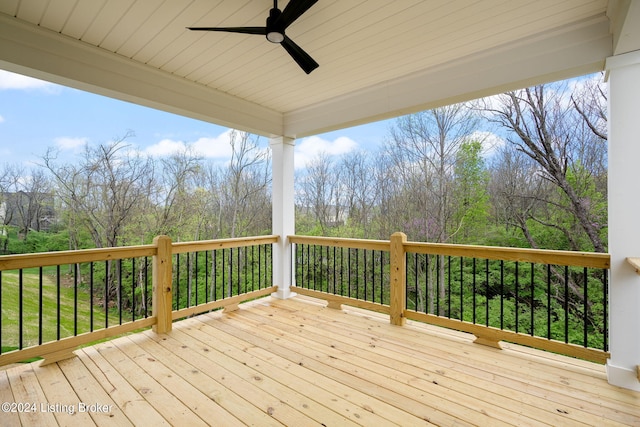 deck with ceiling fan