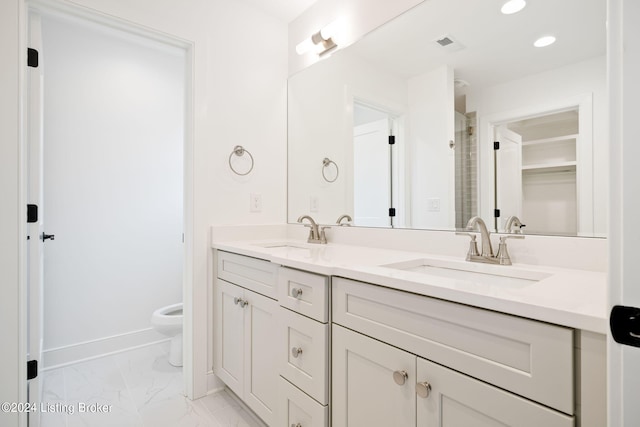 bathroom featuring toilet and vanity