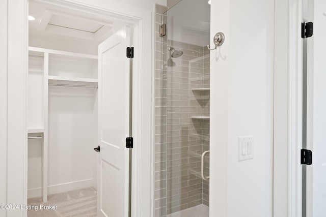 bathroom featuring walk in shower