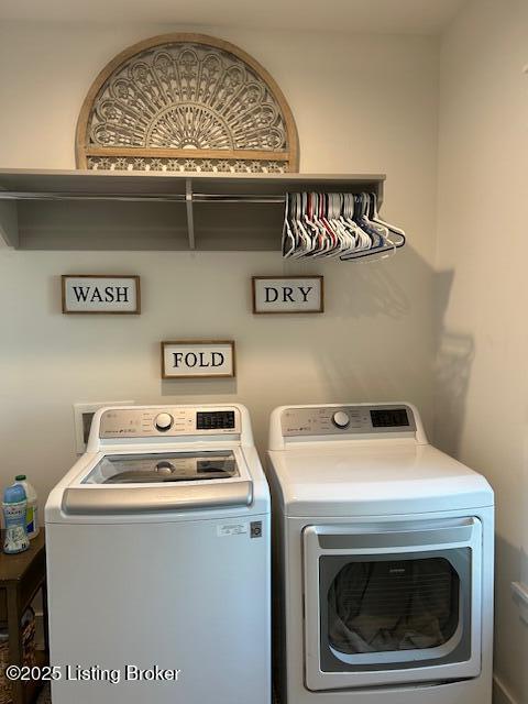 laundry room with separate washer and dryer