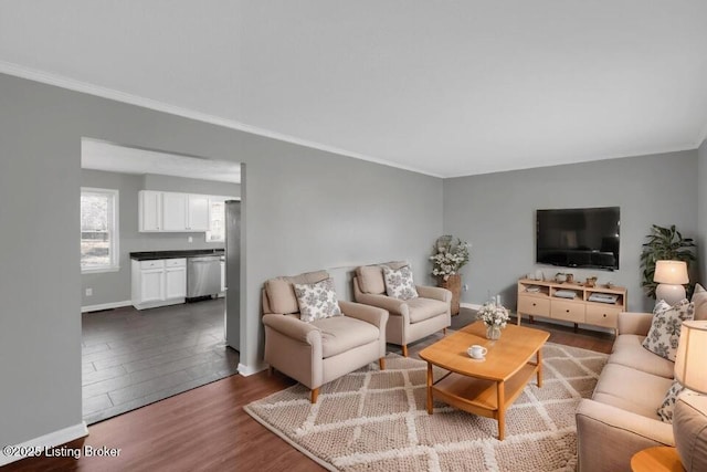 living room featuring hardwood / wood-style flooring