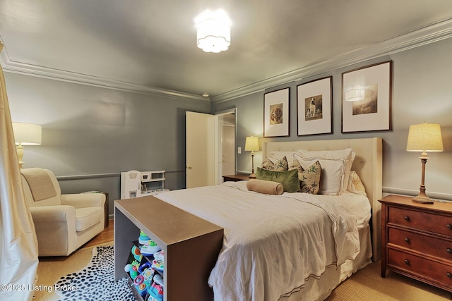 bedroom featuring ornamental molding