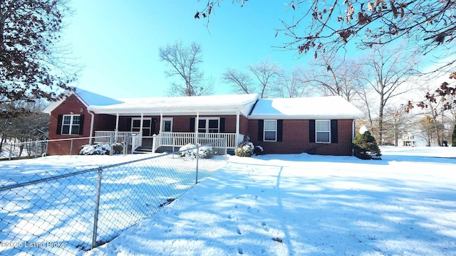 view of front of property with covered porch