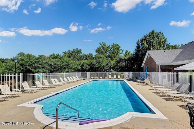 view of pool featuring a patio