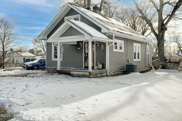 bungalow with central AC unit