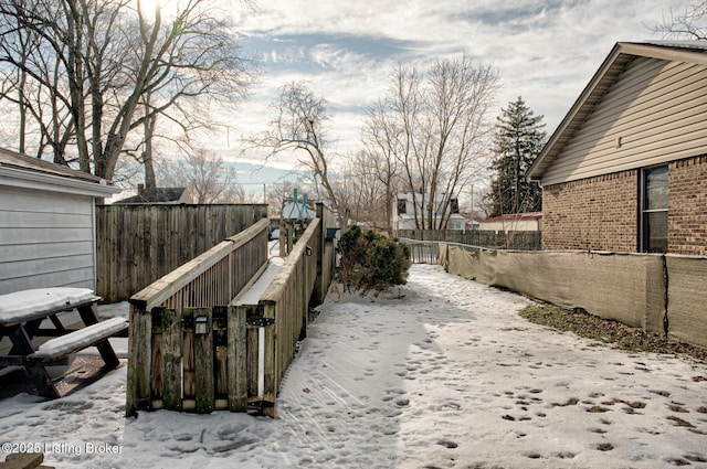 view of snowy yard