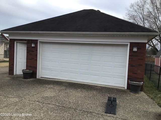 view of garage