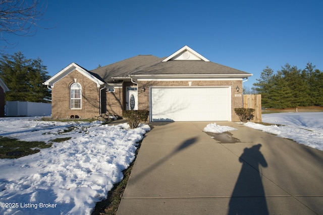 view of front of house with a garage