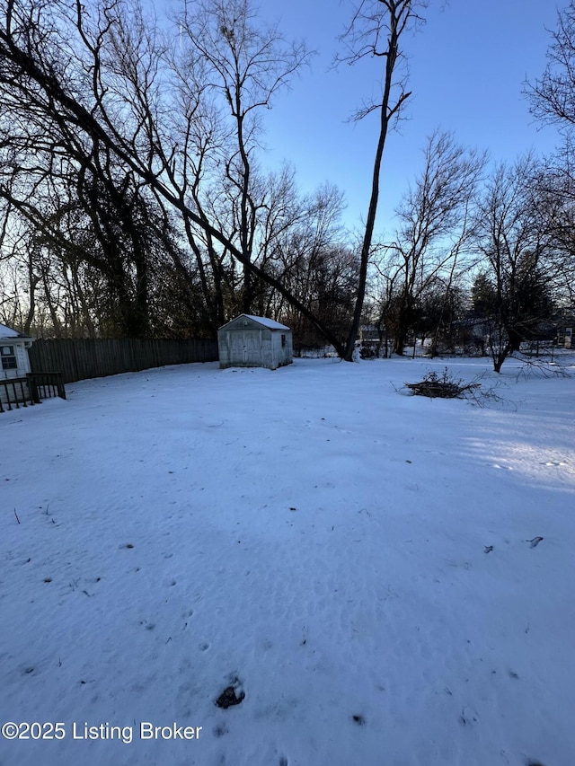 view of snowy yard