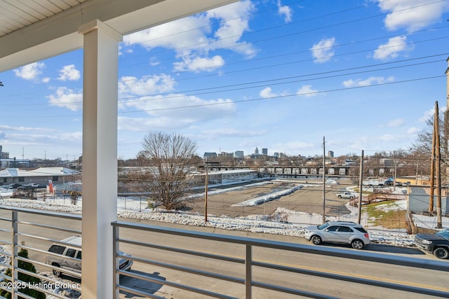 balcony with a city view