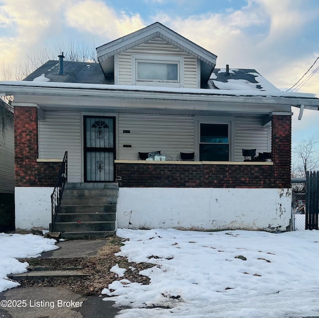 bungalow featuring a porch