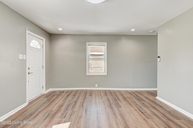 foyer entrance featuring light hardwood / wood-style floors