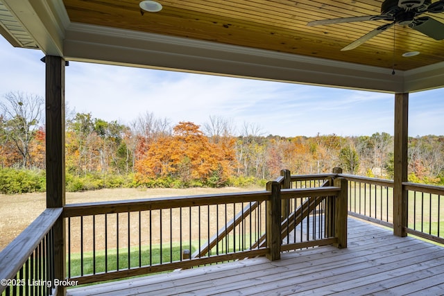 deck with ceiling fan