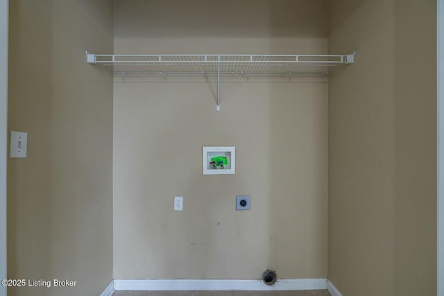 laundry room featuring washer hookup and electric dryer hookup