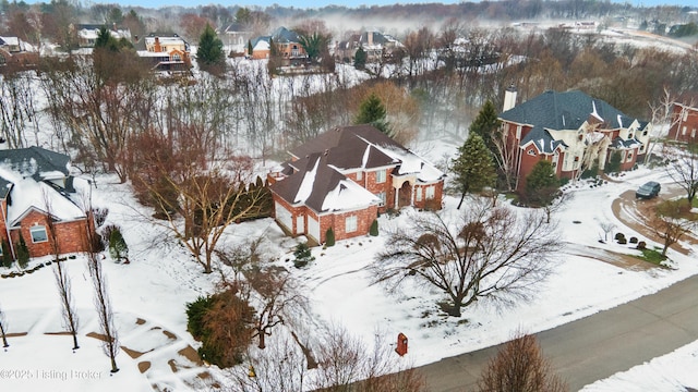 view of snowy aerial view