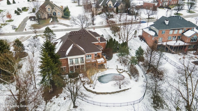 view of snowy aerial view