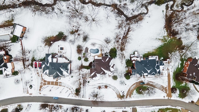 view of snowy aerial view