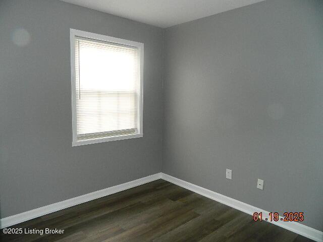 spare room featuring dark hardwood / wood-style floors and a wealth of natural light