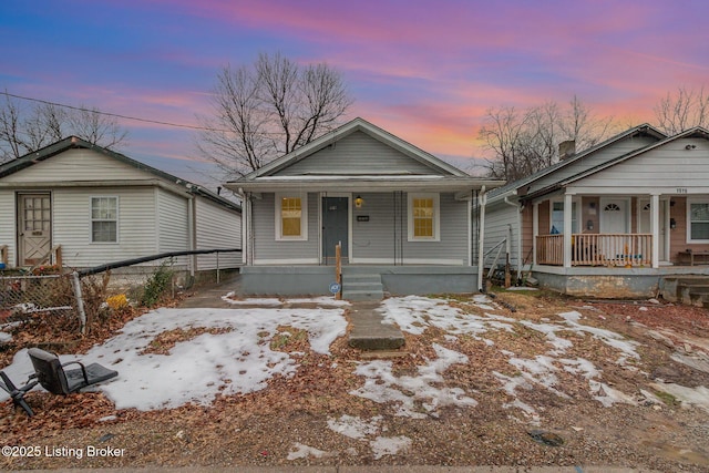 view of front of home with covered porch