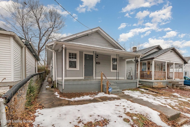 bungalow featuring a porch