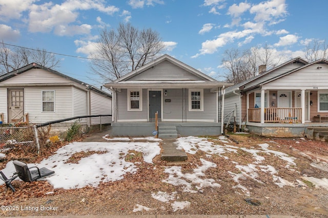 bungalow-style house with a porch