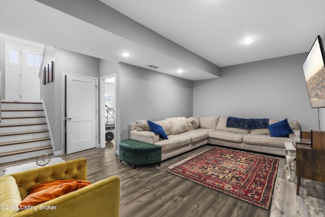 living room featuring hardwood / wood-style floors