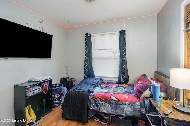 bedroom featuring wood-type flooring