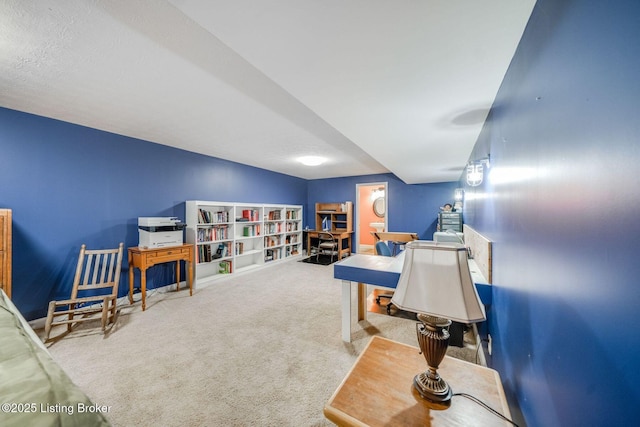 recreation room featuring carpet flooring