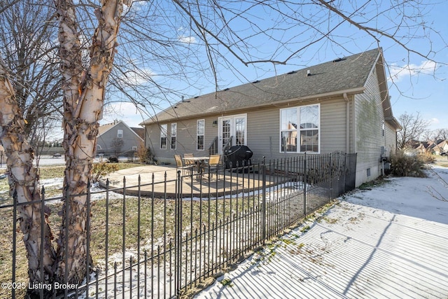 rear view of house with a patio area