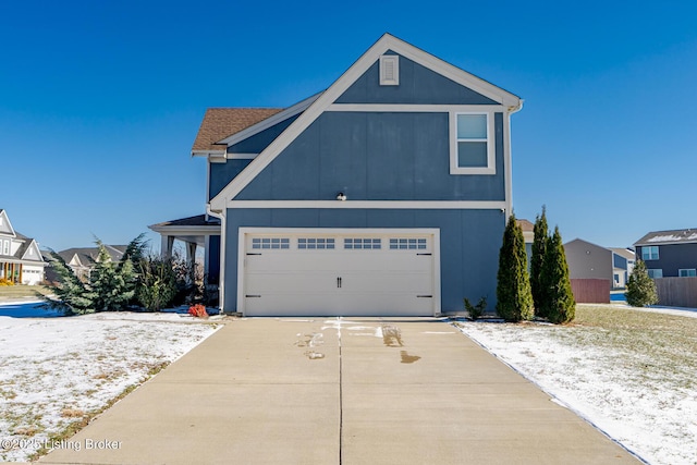 view of front of house with a garage