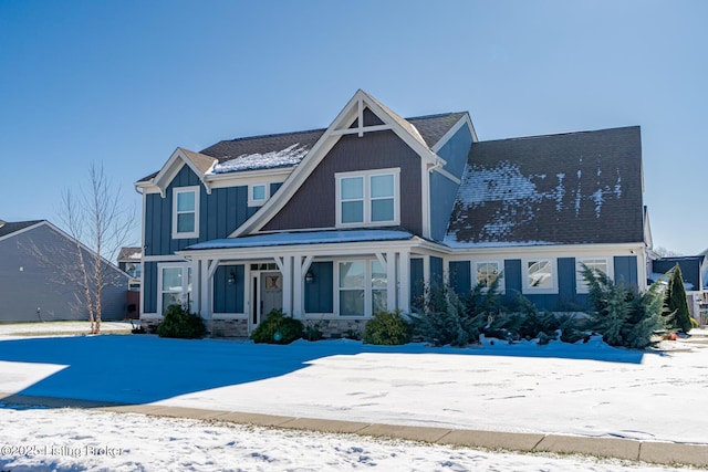 view of front of home featuring covered porch