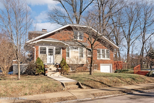 view of front of house with a garage