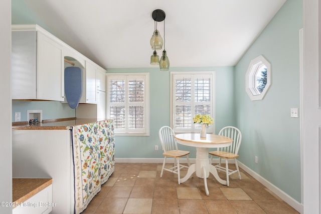 view of tiled dining room