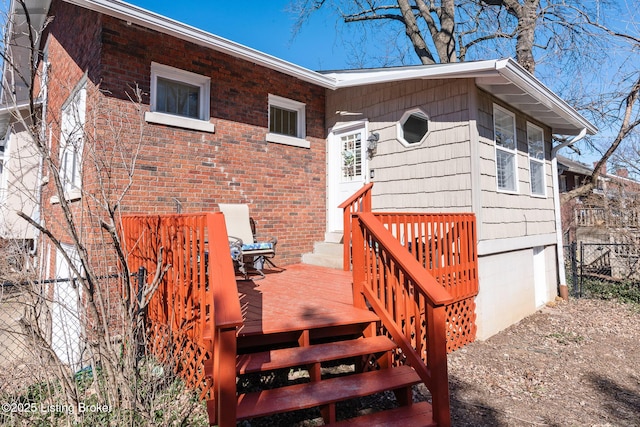 exterior space featuring a deck