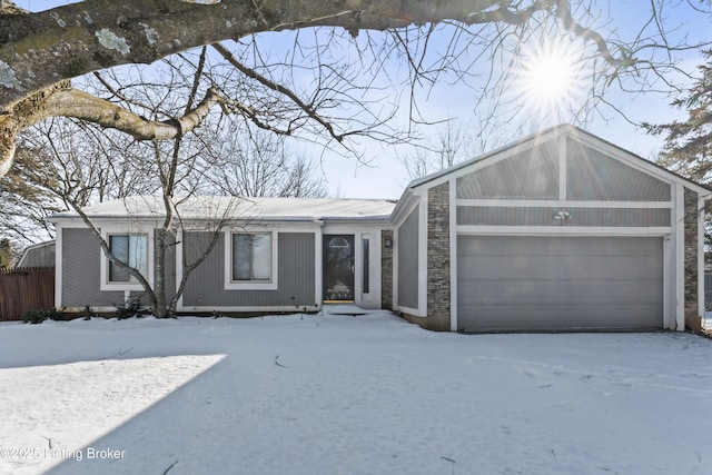 single story home featuring a garage