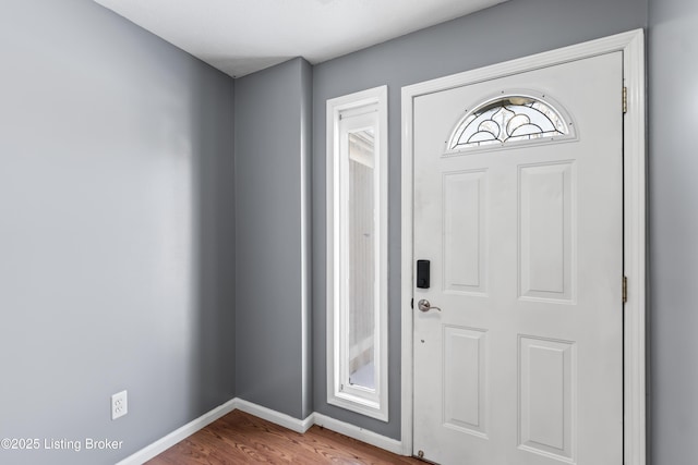 foyer with hardwood / wood-style floors