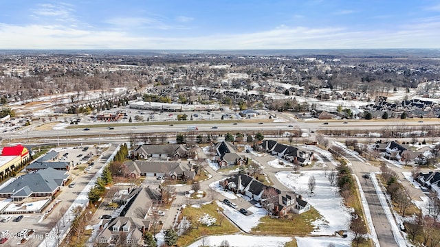 view of snowy aerial view