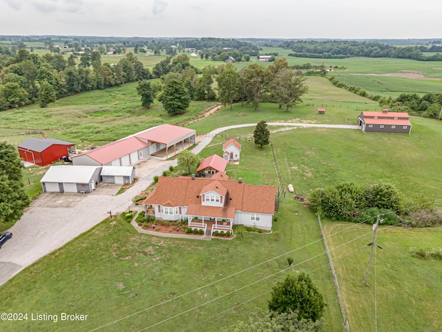 aerial view featuring a rural view