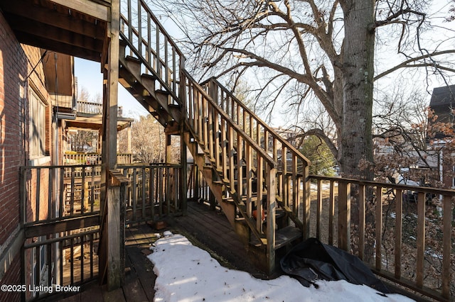 wooden terrace with stairs