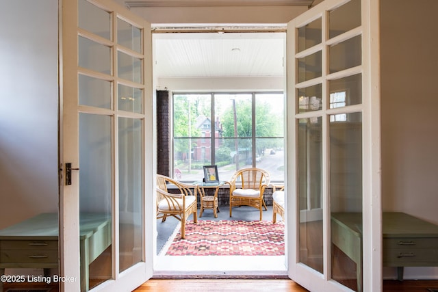 doorway with french doors