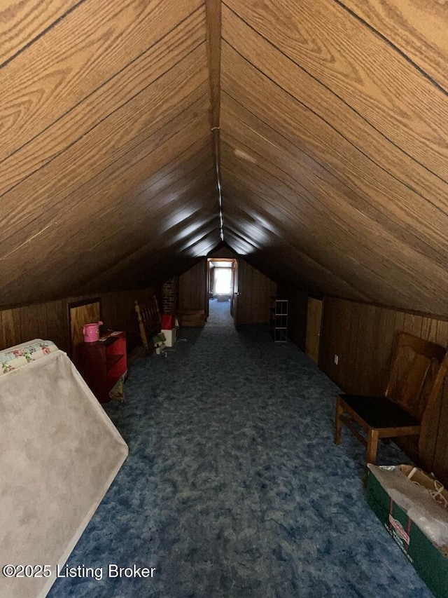 view of unfinished attic