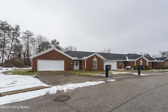 single story home with a garage