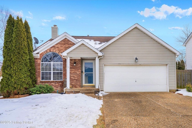 view of front facade with a garage