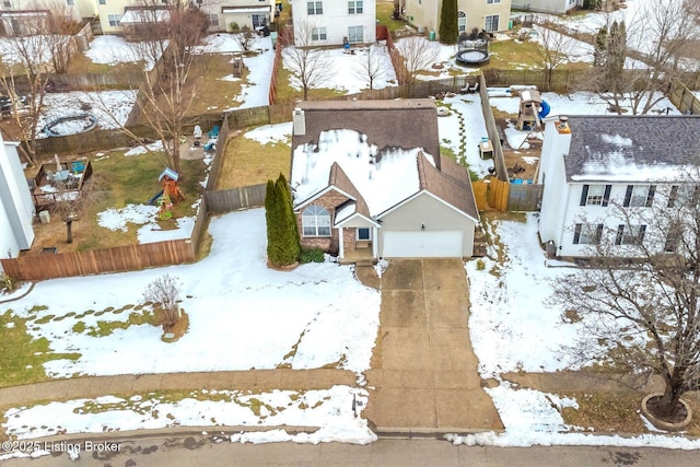 view of snowy aerial view