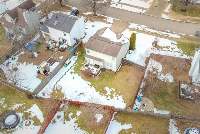 view of snowy aerial view