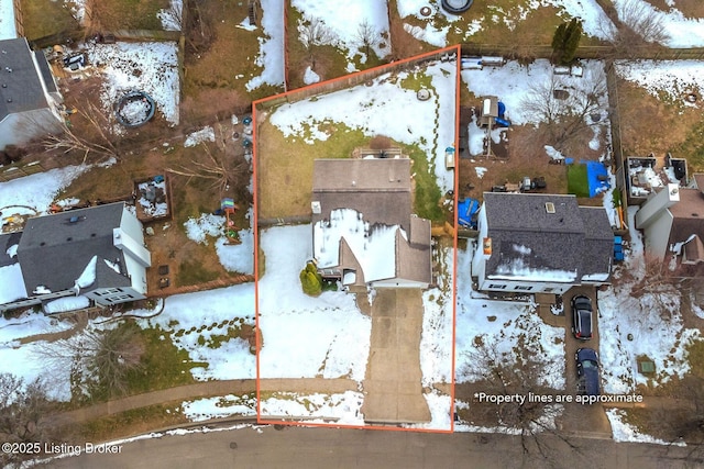 view of snowy aerial view