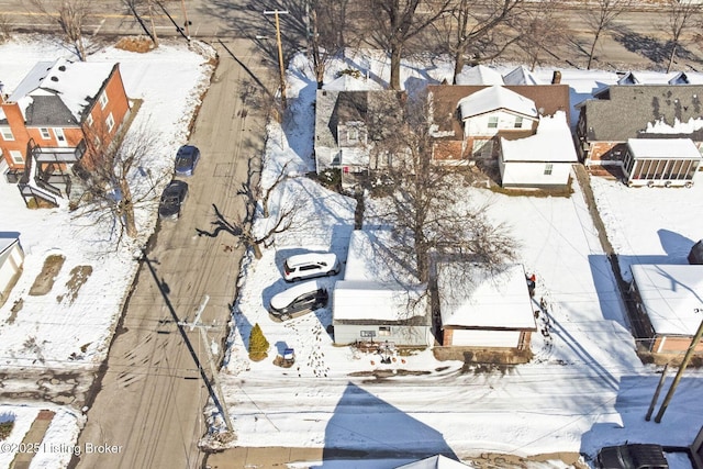 view of snowy aerial view