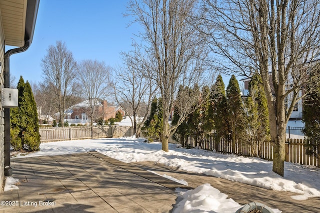 view of snow covered pool